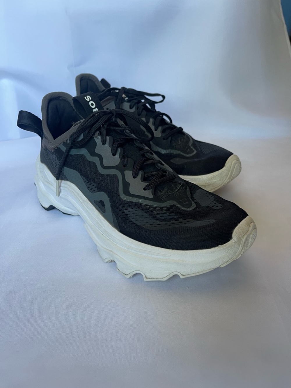 Sorel Kinetic Breakthru Day Lace Black & White Athletic Sneakers Women 8.5 M